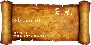 Rábai Ali névjegykártya